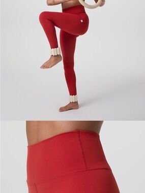Vuori Red High-Waist Performance Leggings